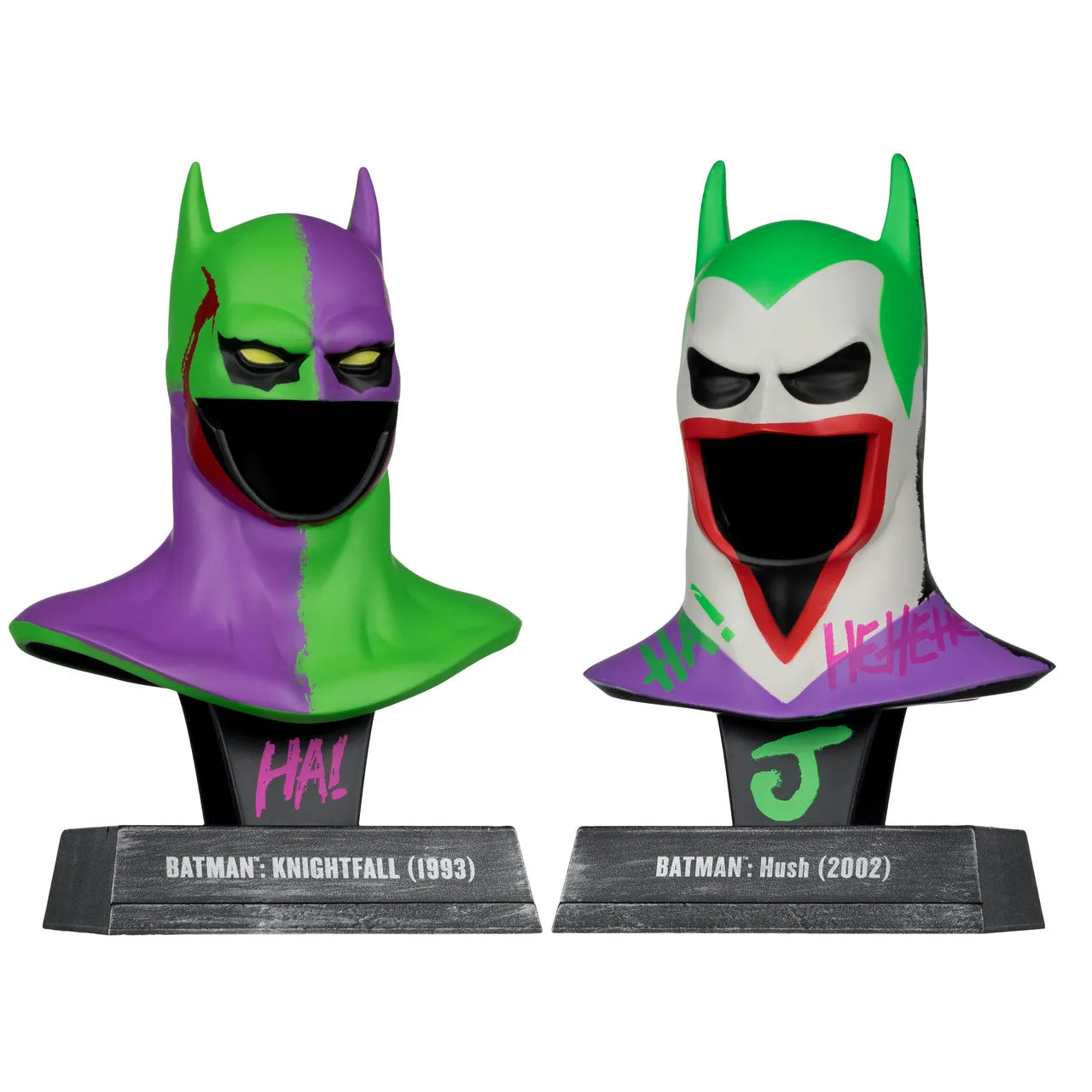 Mc FARLANE TOYS - Dc Direct 1:3 Batman Cowl Prop Replica Batman Hush + Batman Knightfall Jokerozed 2-pack