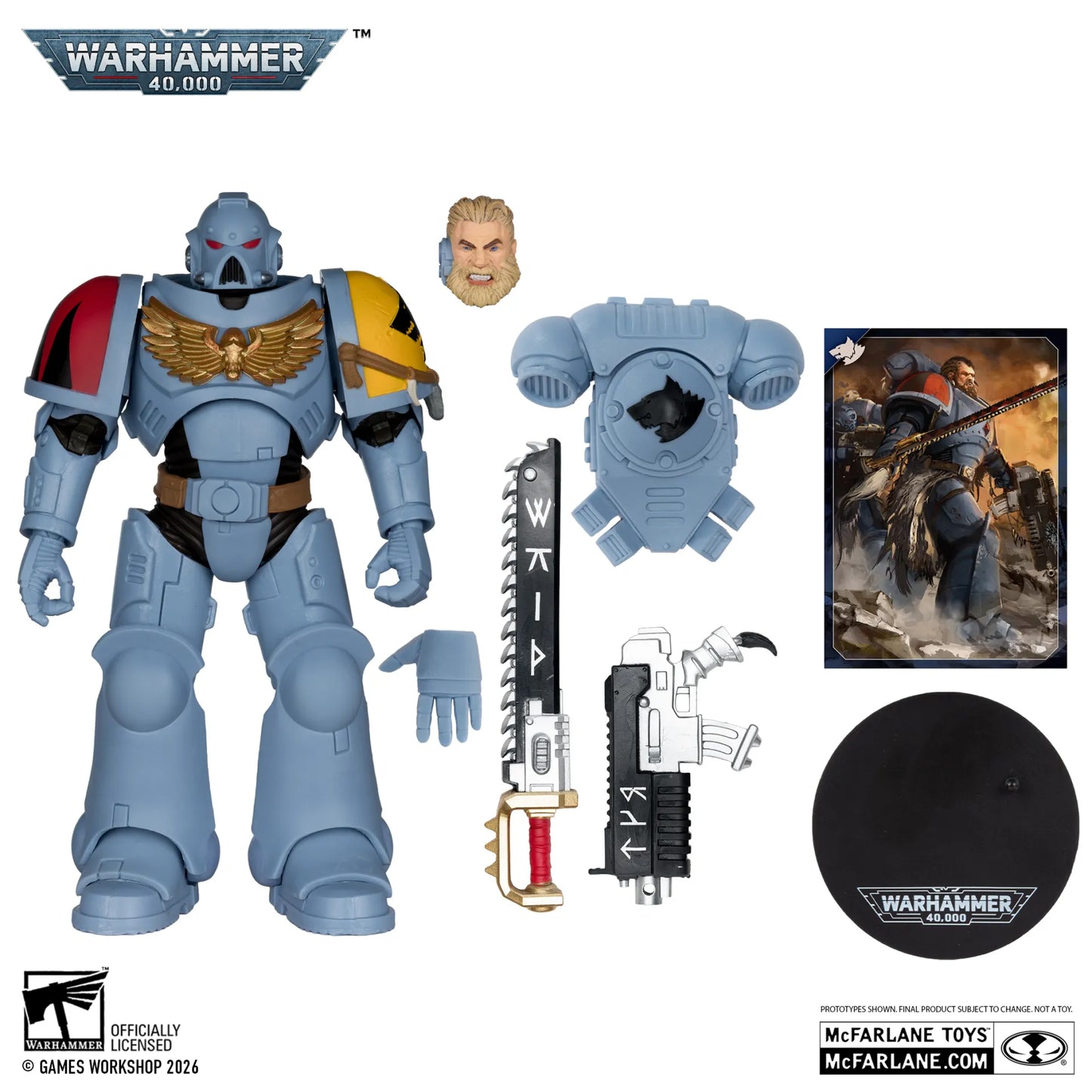 Mc FARLANE TOYS - Warhammer 40000 7inch Wv12 Space Wolves Grey Hunter Action Figure