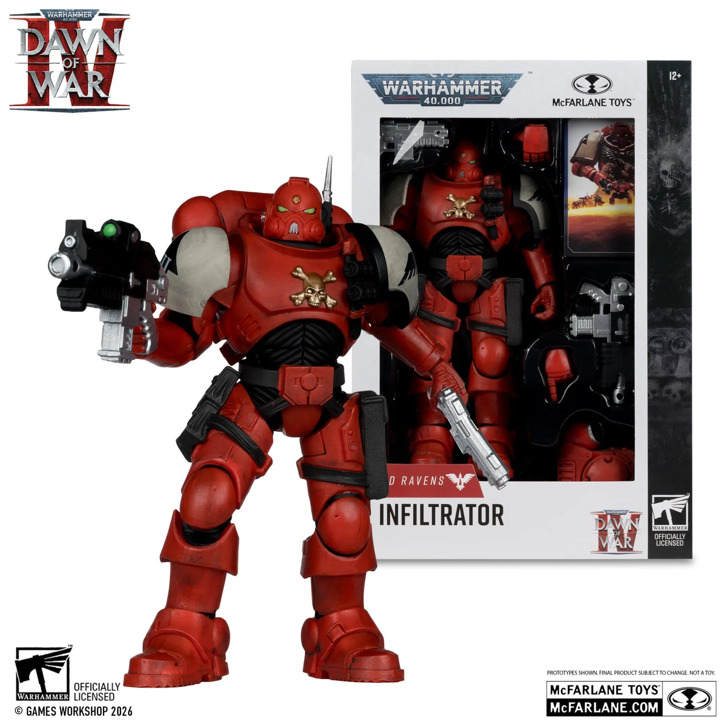 MC FARLANE TOYS - warhammer 40000 7inch  wv12 blood ravens sergeant  infiltrator (dawn of  war 4) action figure