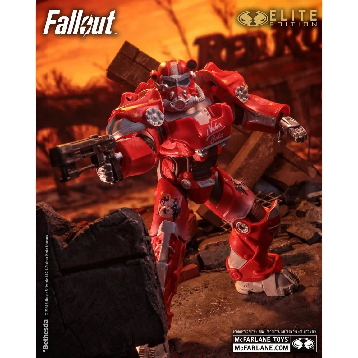 Mc FARLANE TOYS - Mcfarlane Elite 7in Fallout 76 Nuka Cola T-60 Gold  Label Action Figure