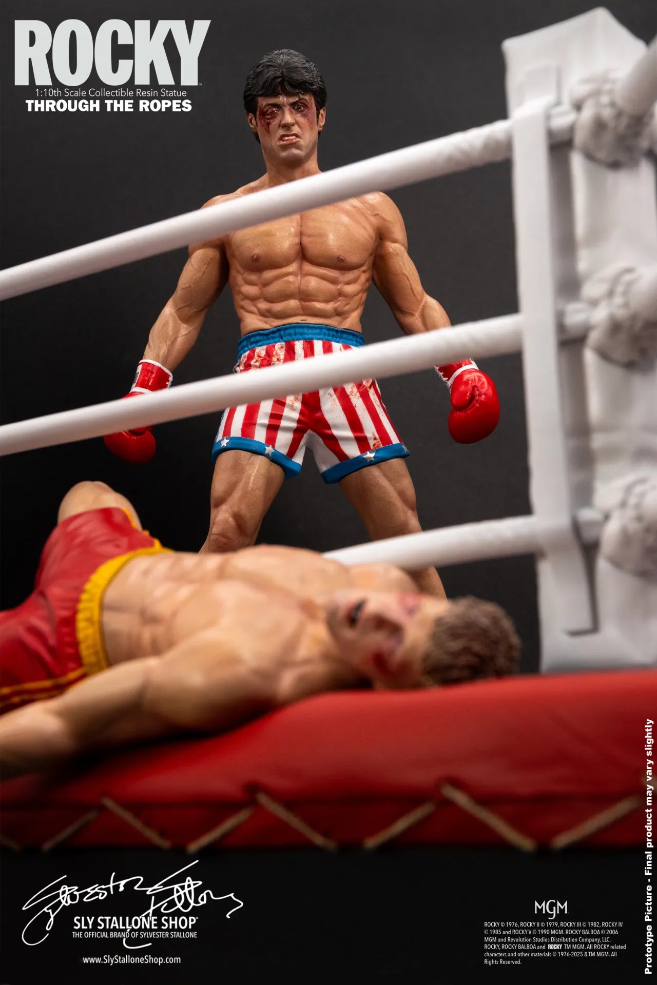 SLYSTALLONESHOP - Rocky Over Drago Through The Ropes 1/10 Statue