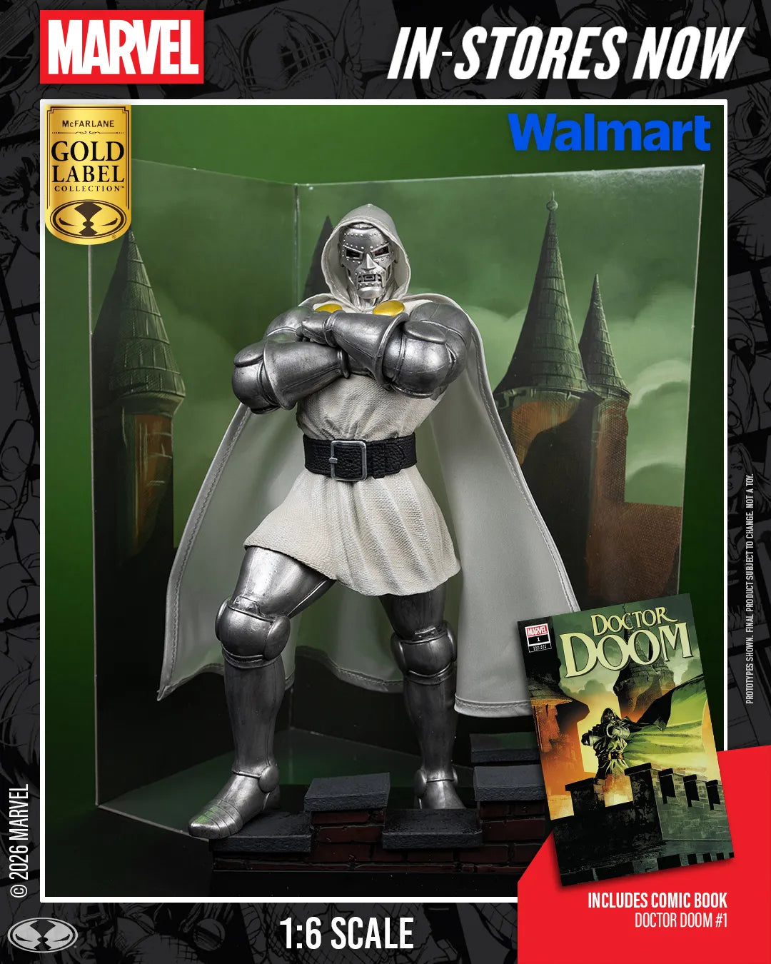 Mc FARLANE TOYS - Marvel Collection 1:6 Wv8 Doctor Doom #1 Future Foundation Gold Label Figure