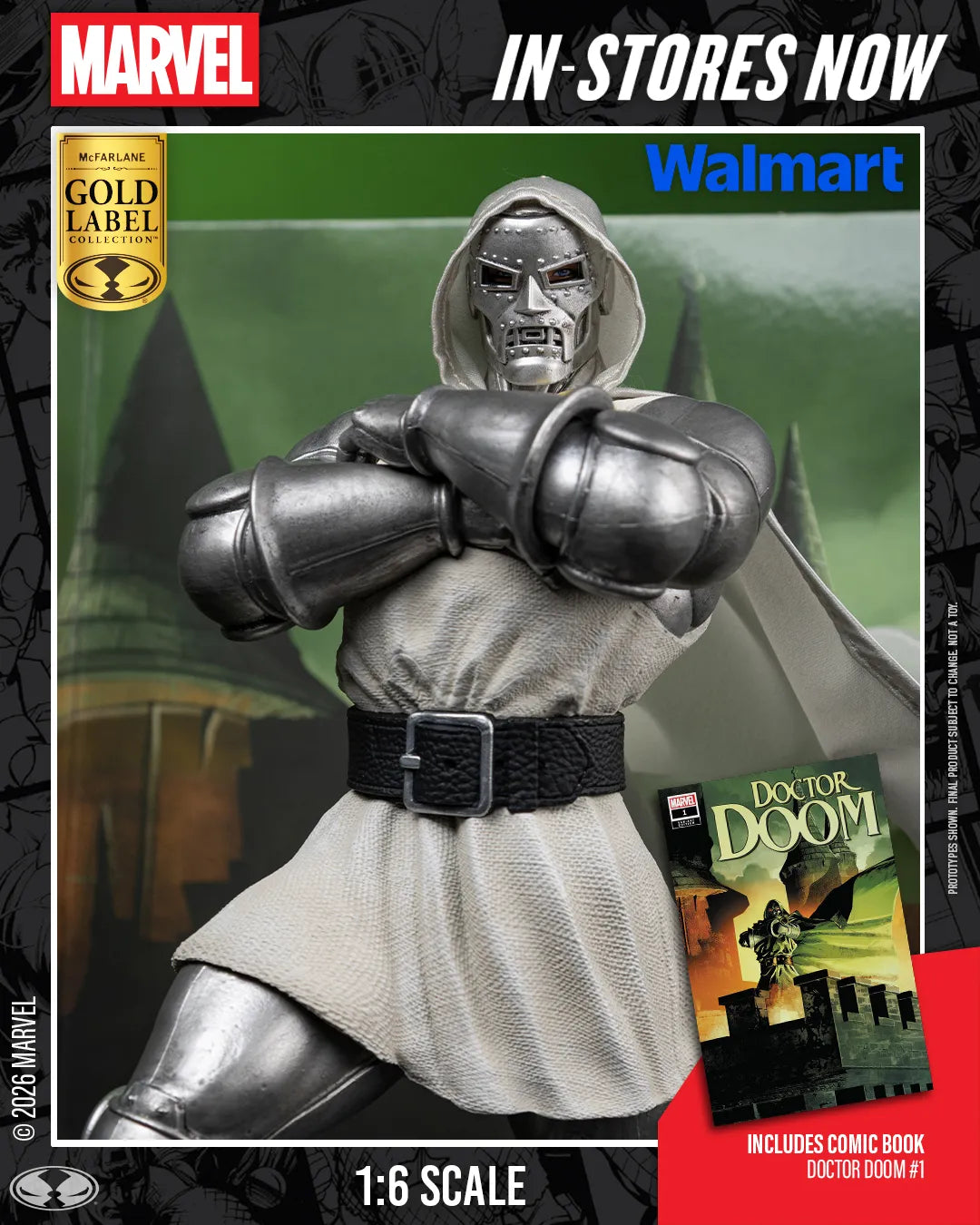 Mc FARLANE TOYS - Marvel Collection 1:6 Wv8 Doctor Doom #1 Future Foundation Gold Label Figure