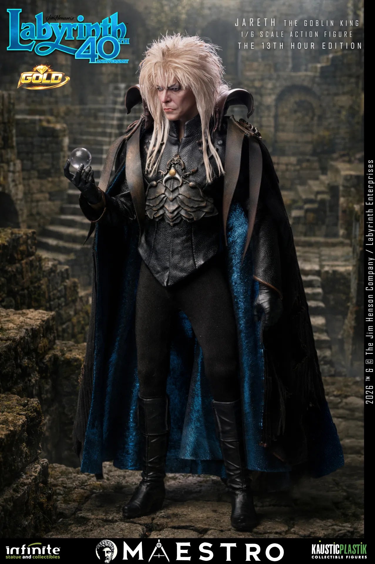 INFINITE STATUE - Labyrinth Jareth The Goblin King 1/6 Action Figure The 13th Hour Edition Gold