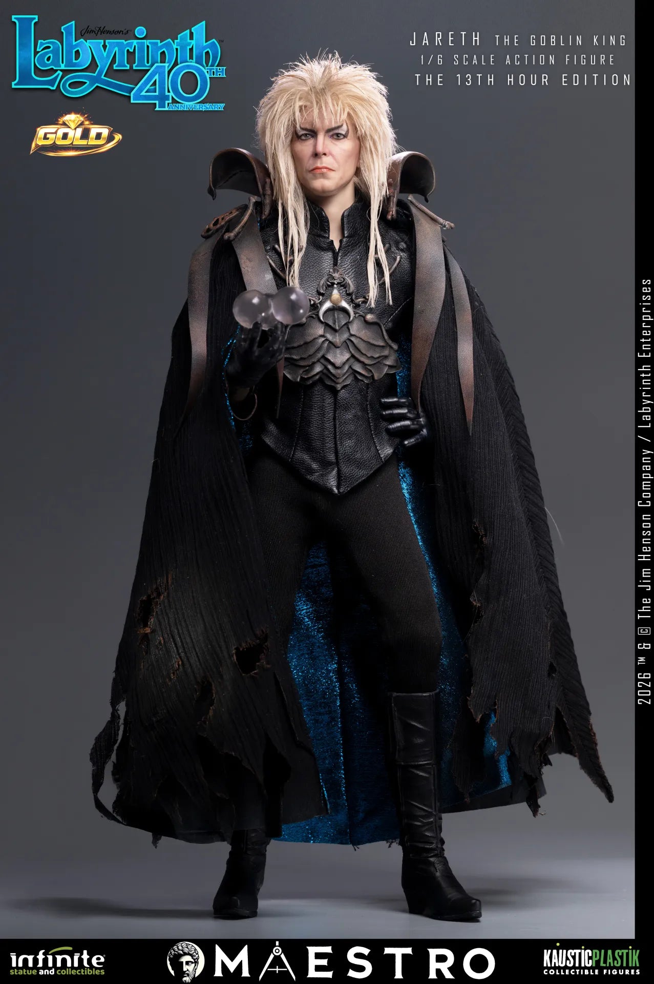 INFINITE STATUE - Labyrinth Jareth The Goblin King 1/6 Action Figure The 13th Hour Edition Gold