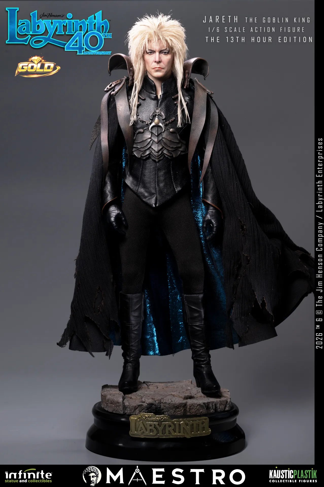 INFINITE STATUE - Labyrinth Jareth The Goblin King 1/6 Action Figure The 13th Hour Edition Gold