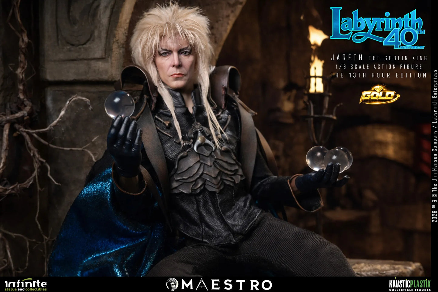 INFINITE STATUE - Labyrinth Jareth The Goblin King 1/6 Action Figure The 13th Hour Edition Gold