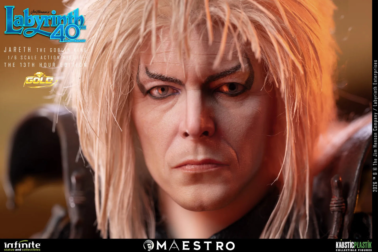 INFINITE STATUE - Labyrinth Jareth The Goblin King 1/6 Action Figure The 13th Hour Edition Gold