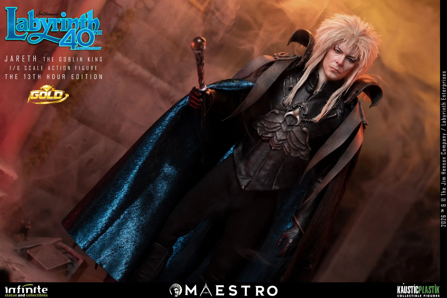 INFINITE STATUE - Labyrinth Jareth The Goblin King 1/6 Action Figure The 13th Hour Edition Gold