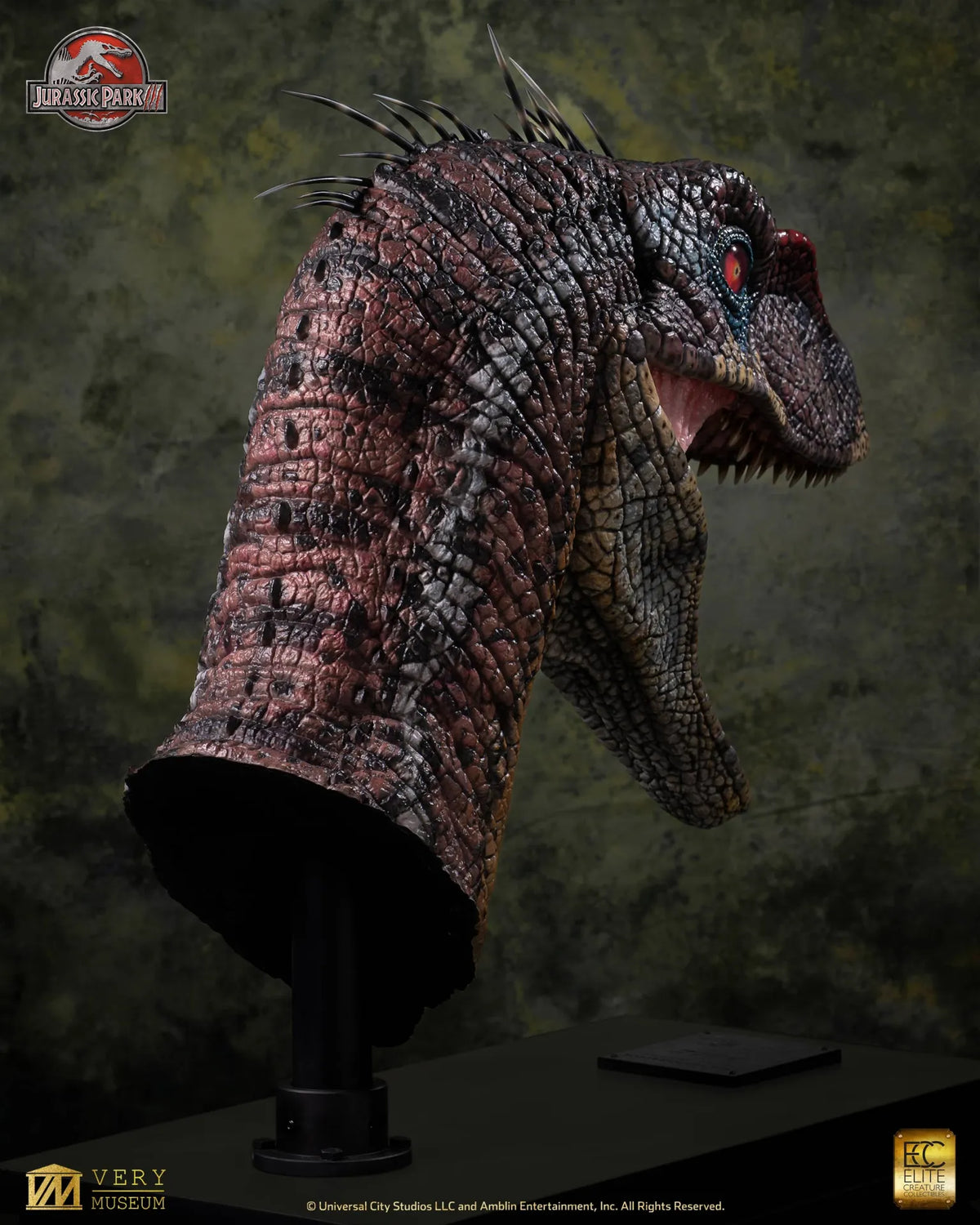ECC - Jurassic Park 3 Male Alpha Velociraptor Blood Knight Bust