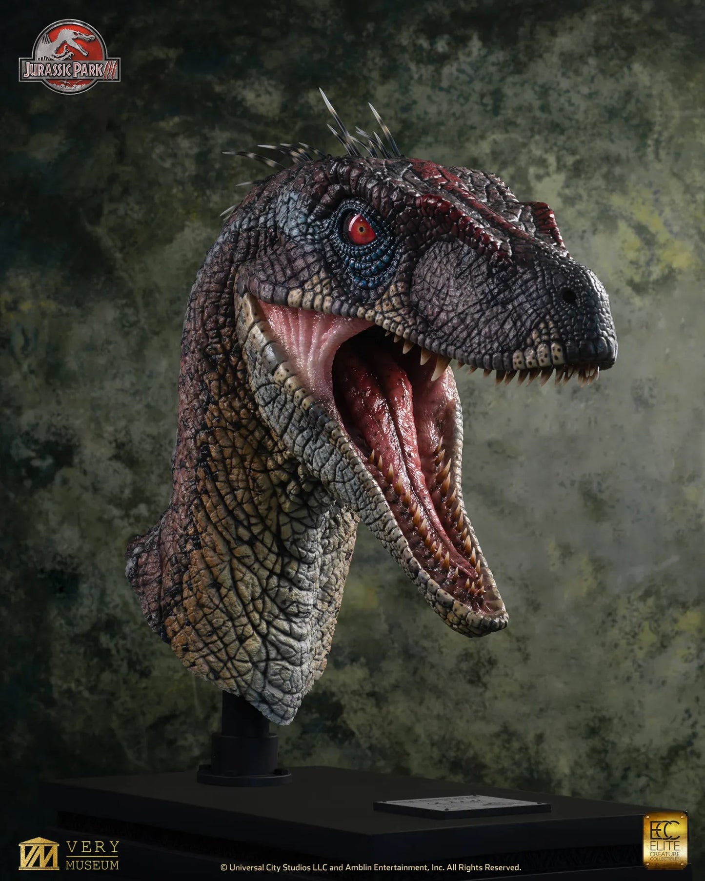 ECC - Jurassic Park 3 Male Alpha Velociraptor Blood Knight Bust