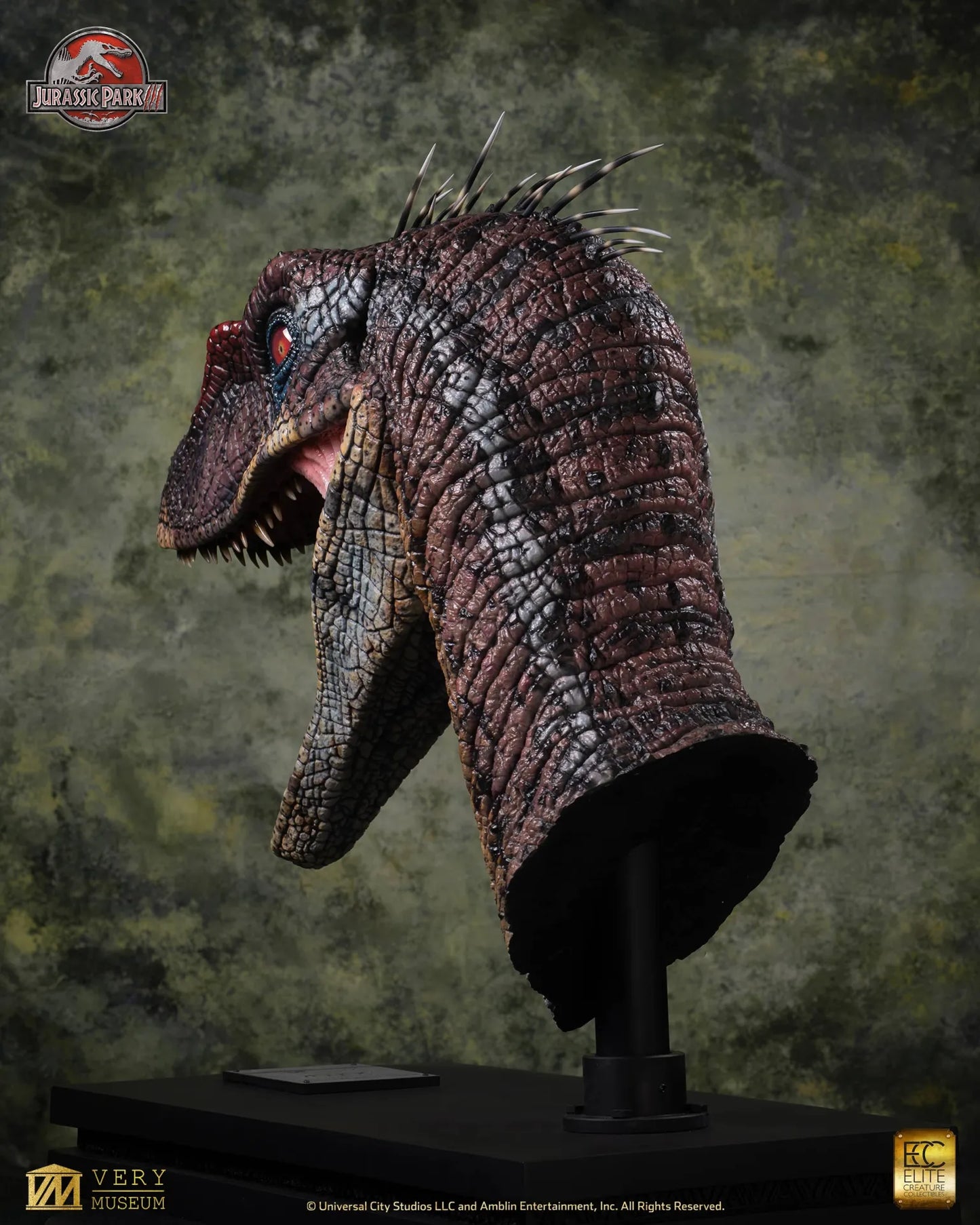ECC - Jurassic Park 3 Male Alpha Velociraptor Blood Knight Bust