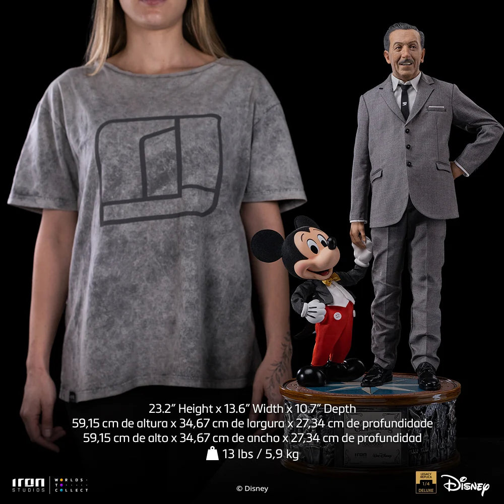IRON STUDIOS - Disney Classics Walt Disney And Mickey Mouse 1/4 Statue