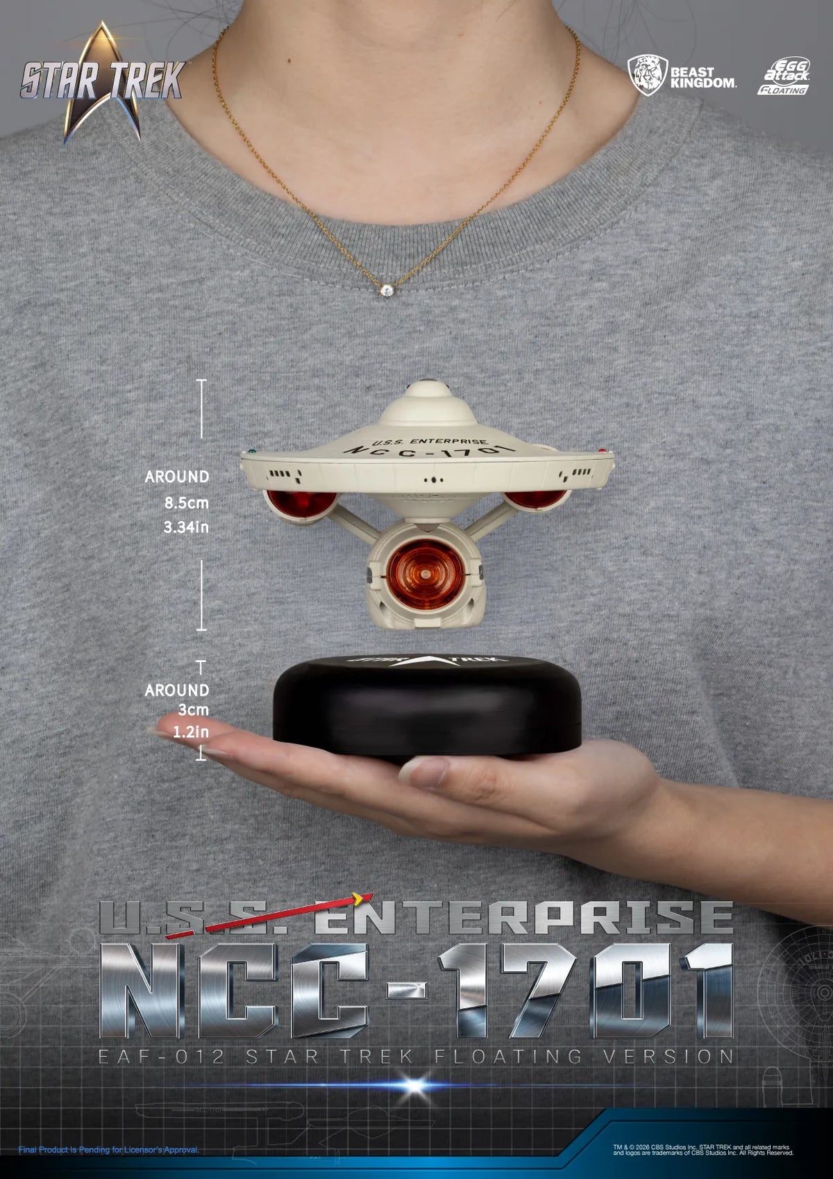 BEAST KINGDOM - Star Trek U.s.s. Enterprise Ncc-1701 Floathing Version