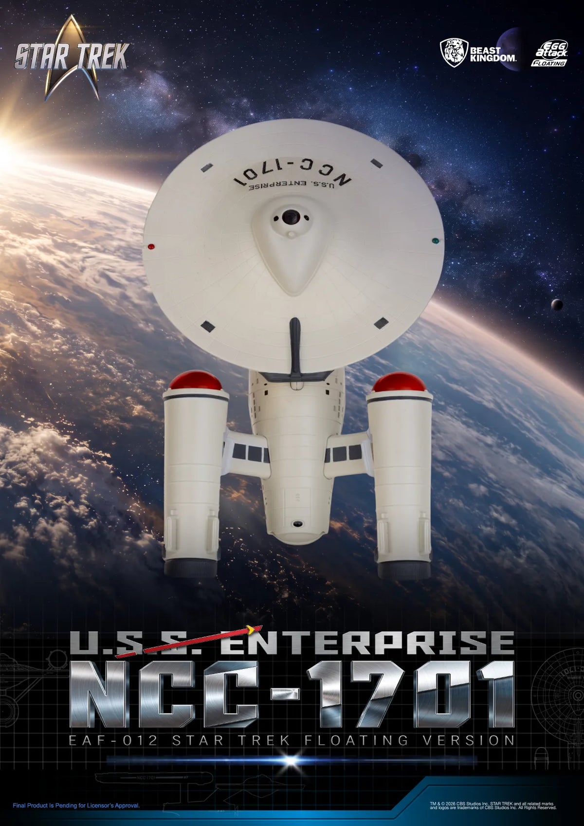 BEAST KINGDOM - Star Trek U.s.s. Enterprise Ncc-1701 Floathing Version