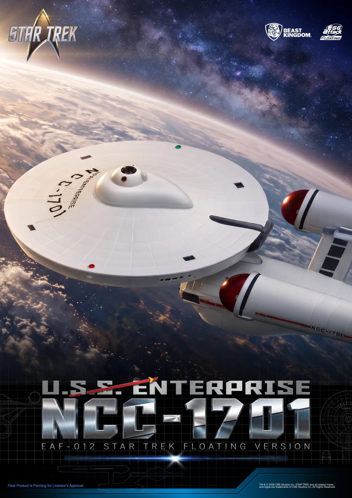 BEAST KINGDOM - Star Trek U.s.s. Enterprise Ncc-1701 Floathing Version