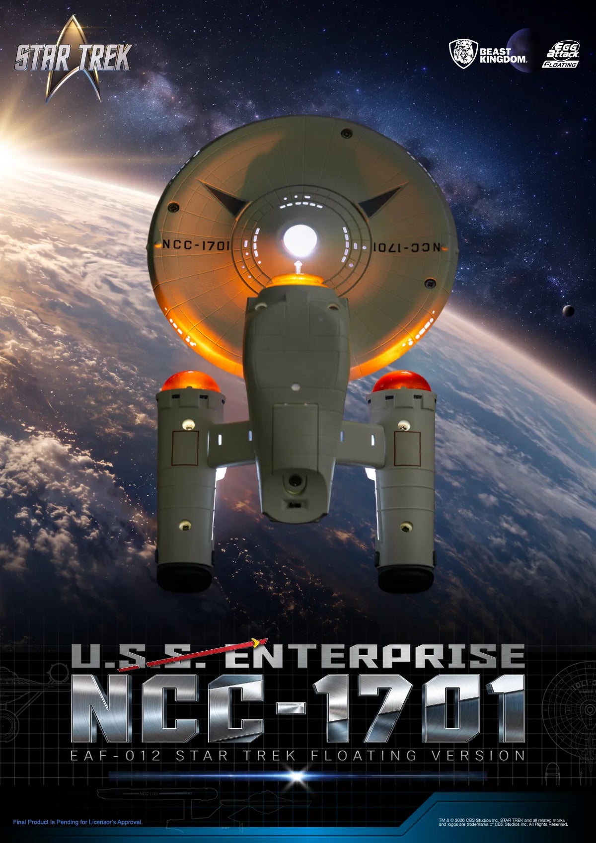 BEAST KINGDOM - Star Trek U.s.s. Enterprise Ncc-1701 Floathing Version