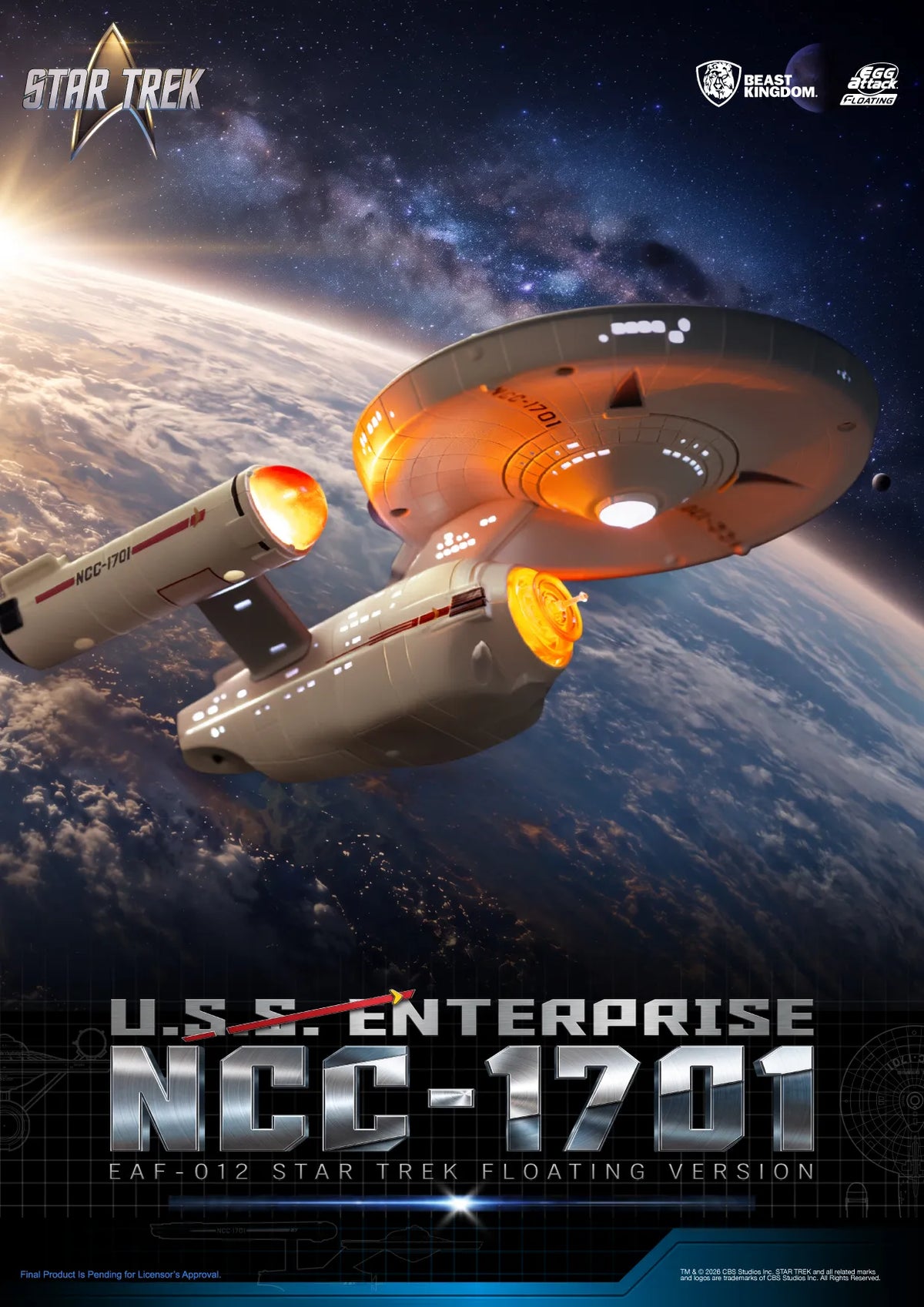 BEAST KINGDOM - Star Trek U.s.s. Enterprise Ncc-1701 Floathing Version