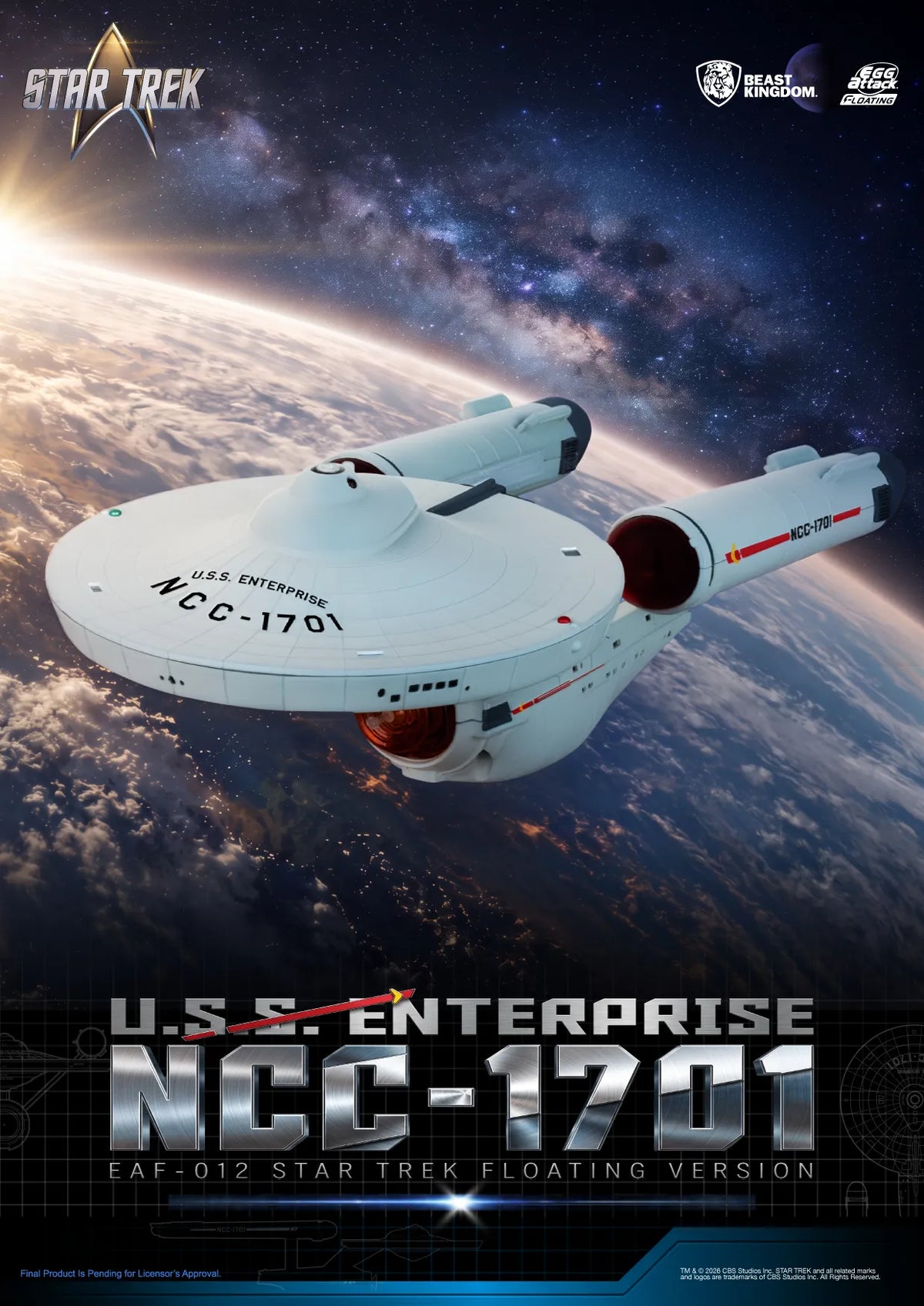 BEAST KINGDOM - Star Trek U.s.s. Enterprise Ncc-1701 Floathing Version