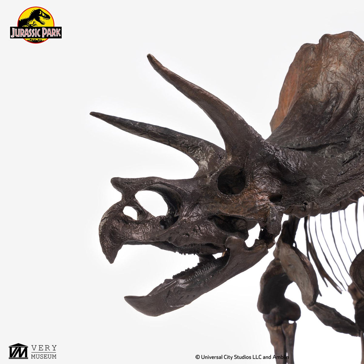 ECC - Jurassic Park Triceratops Fossil Skeleton 1-24 Scale Bronze