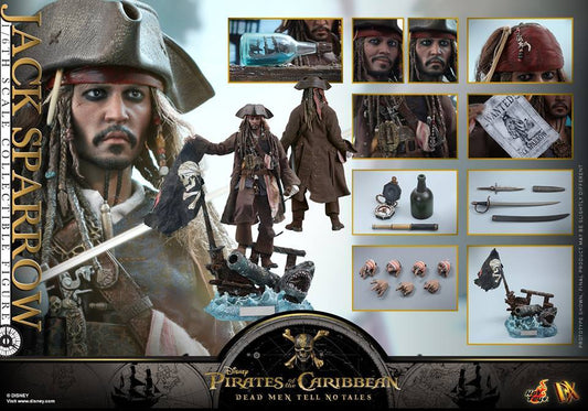 HOT TOYS - Pirates of The Caribbean - DX-15 Jack Sparrow Dead Men Tell No Tales Action Doll 1:6