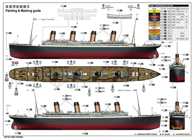 TRUMPETER MODEL KIT - Titanic（W/LED）1/200