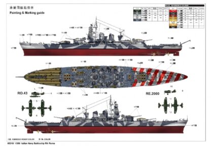 TRUMPETER MODEL KIT -  CORAZZATA ITALIANA RN ROMA 1943 1/350