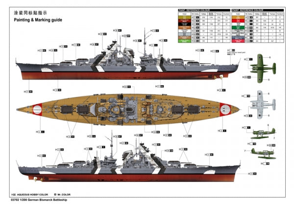 TRUMPETER - GERMAN BISMARCK BATTLESHIP 1/200