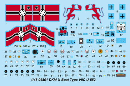 TRUPETER -   DKM U-Boat Type VIIC U-552   1/48    06801