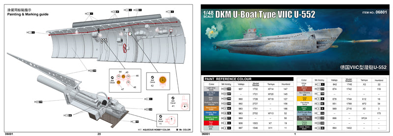 TRUPETER -   DKM U-Boat Type VIIC U-552   1/48    06801