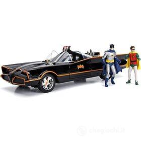 DICKIE TOYS - Dc Comics - Classic Television Series 1/18 Batmobile 66 with Lights and Die Cast Figures