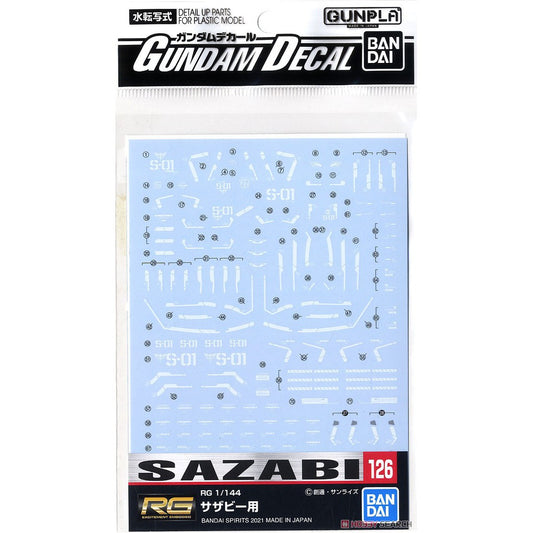 BANDAI - Gunpla - Gundam Decal - 1:26 RG Sazabi 1/144