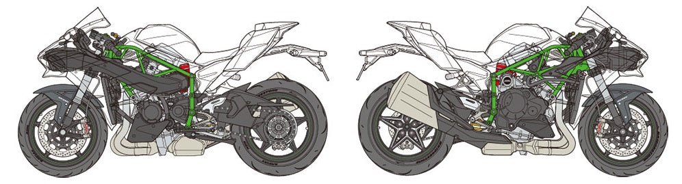 TAMIYA MODEL KIT - KAWASAKI NINJA H2 CARBON  1/12