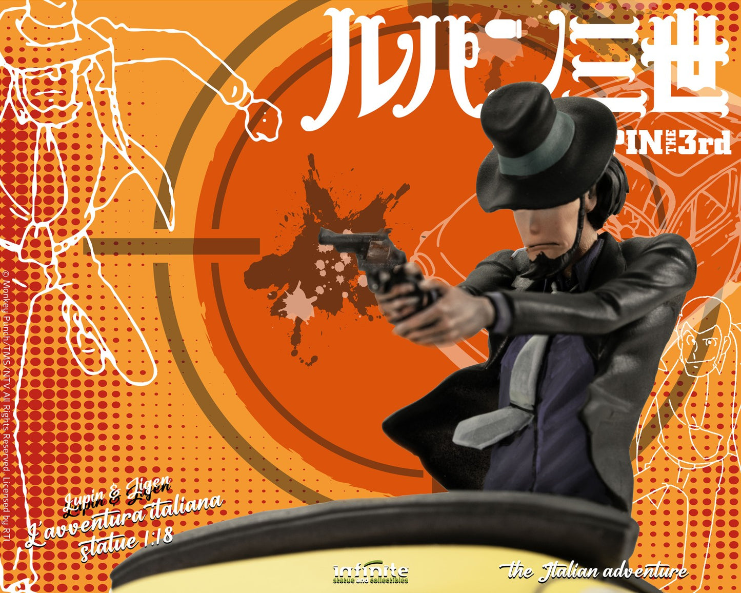 INFINITE STATUE - Lupin 3rd l'avventura italiana 1/18 statue – lupin & jigen