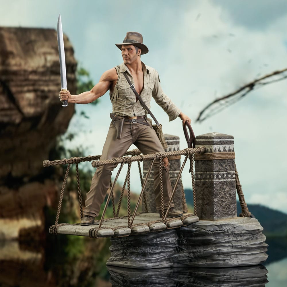 DIAMOND SELECT TOYS - Indiana Jones and The Temple of Doom DeLuxe Gallery Pvc Statue Rope Bridge 28 cm