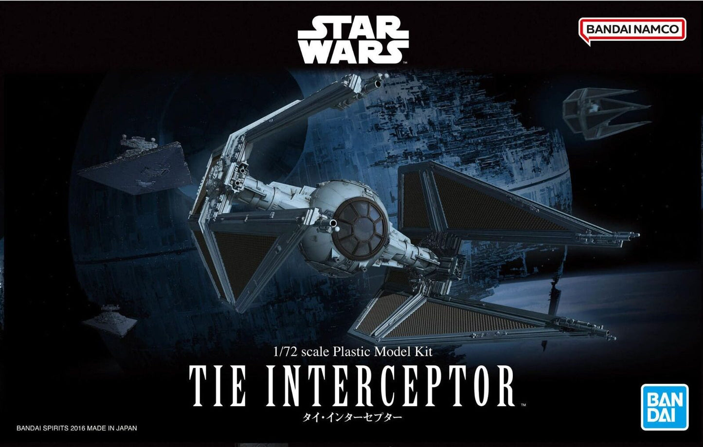 BANDAI MODEL KIT- Star Wars Plastic Model Kit TIE Interceptor 1/72