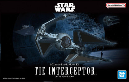 BANDAI MODEL KIT- Star Wars Plastic Model Kit TIE Interceptor 1/72