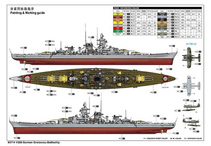 TRUMPETER - German Gneisenau Battleship  1/200