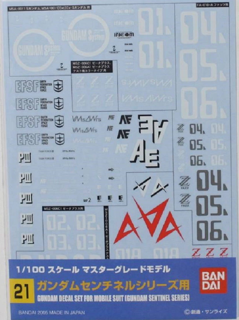 BANDAI - Gunpla - Decal - 1/100 Set Setries Sentinel 21