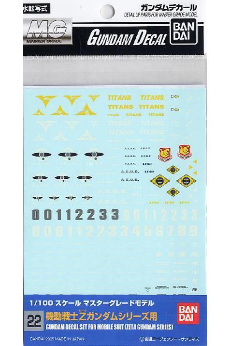 BANDAI - Gunpla - Decal - 1/100 Set Series Zeta 22