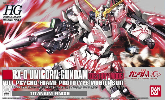 BANDAI - Gunpla - HG RX-0 Unicorn Destroy Mode Titanium 1/144