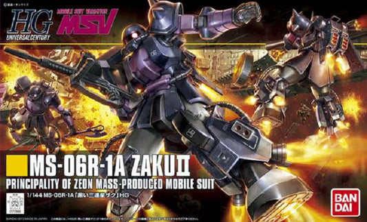 BANDAI MODEL KIT - Gunpla - HG Universal Century - MS-06R-1A Zaku II Black Tristars #151 1/144