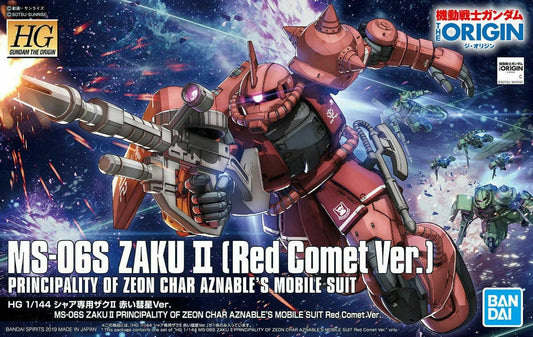 BANDAI MODEL KIT - Gunpla - HG Origin - MS-06S Zaku II (Red Comet Ver) #024 1/144