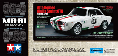 TAMIYA - ALFA ROMEO GIULIA SPRINT GTA PAINTED Telaio MB-01  1/10 RC