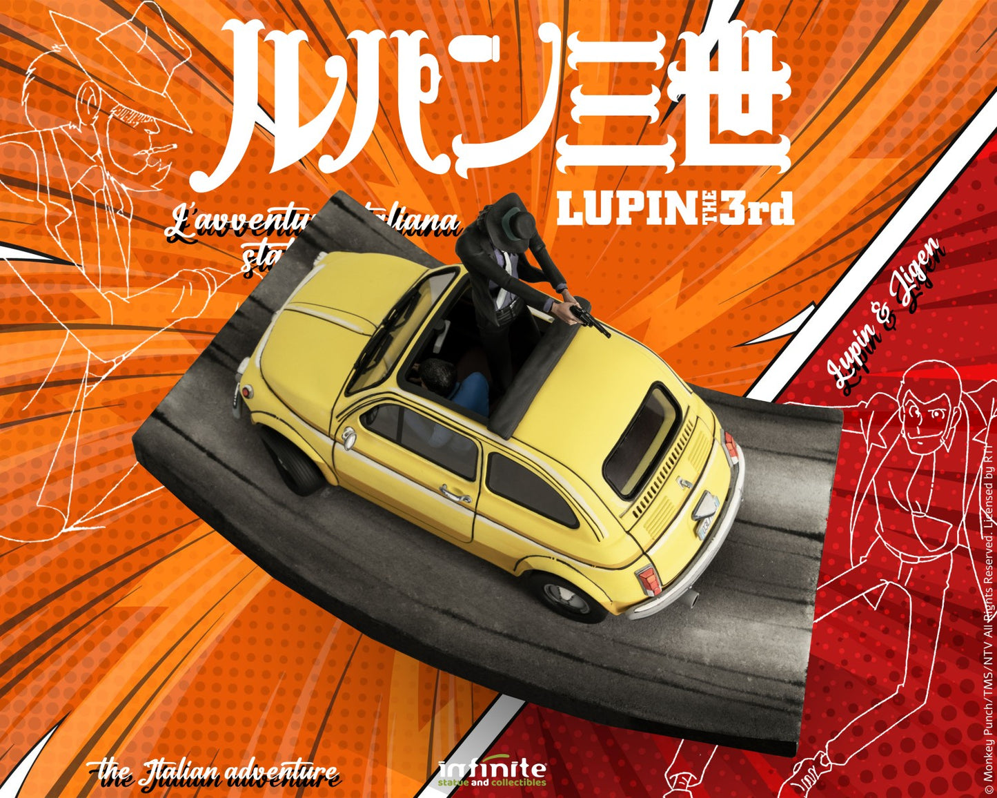 INFINITE STATUE - Lupin 3rd l'avventura italiana 1/18 statue – lupin & jigen