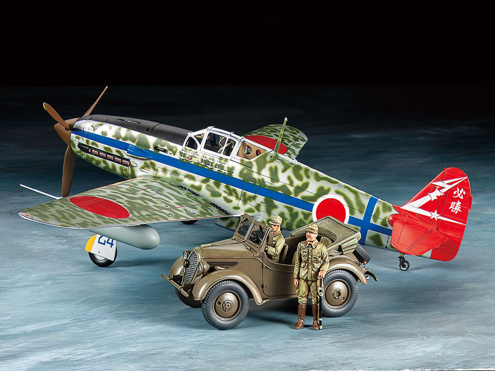 TAMIYA - Kawasaki Ki-61-Id Hien (Tony) & 4x4 Light Vehicle Kurogane Set  1/48