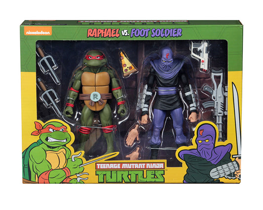 NECA - Nickelodeon - Teenager Mutant Ninja - Raphael vs Foot Soldier Action Figure