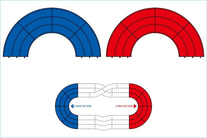 TAMIYA - Set Curve 3 Corsie Blu/Rosse (4+4)
