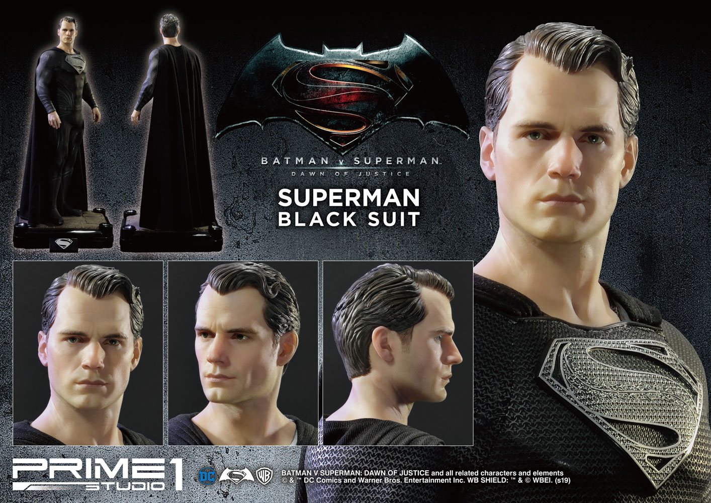 PRIME 1 STUDIOS - Dc Comics - Batman vs Superman - Superman Black Suit Ver Statue