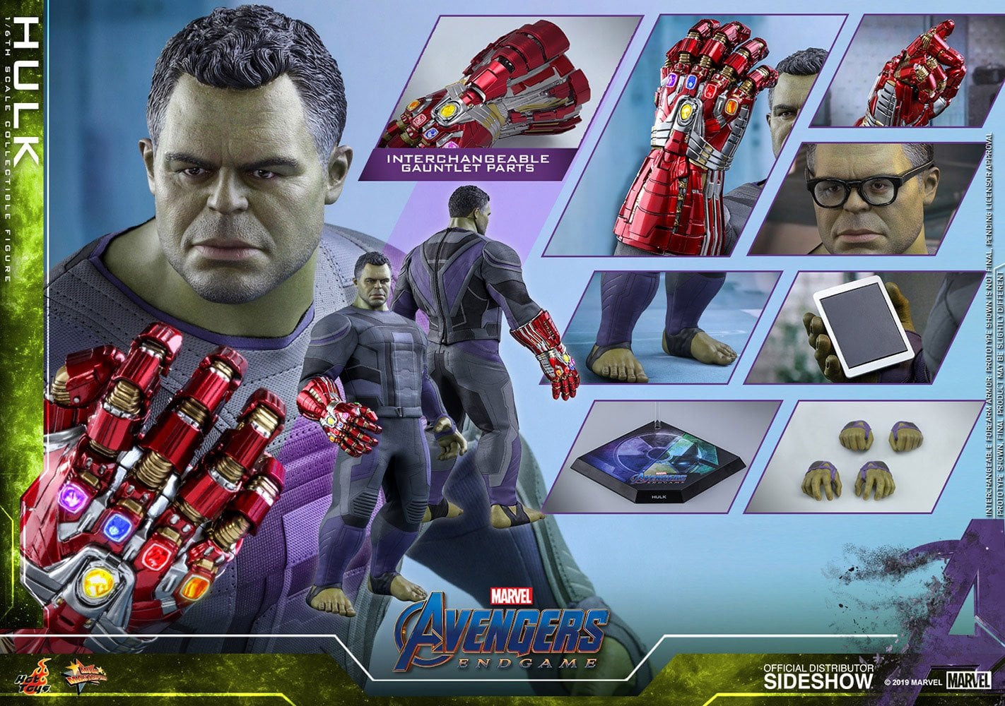 HOT TOYS - Marvel - Avengers Endgame Movie Masterpiece 1:6 Action Doll Hulk Action Doll MMS558